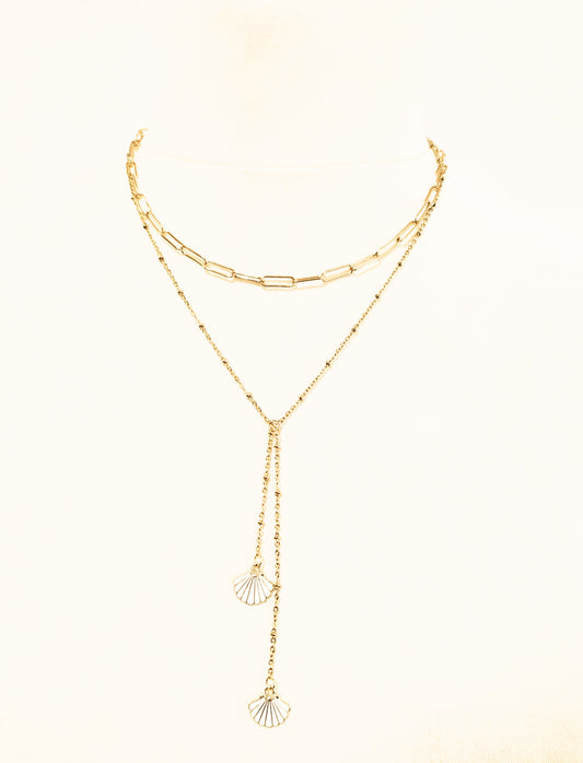 Collier double coquillage Sarah